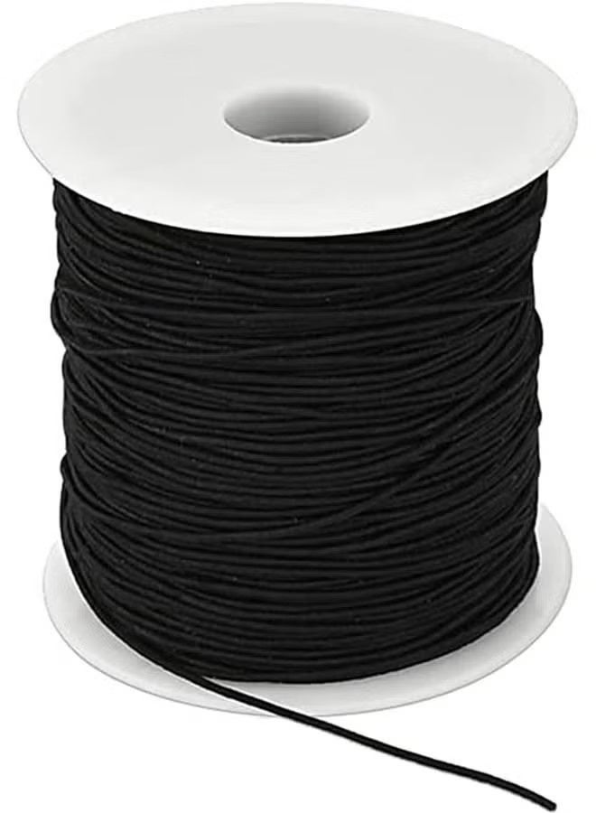 100 Meters 0.8mm Black Elastic String Stretch Cord for Beading Bracelets and Jewelry Making - Image 1